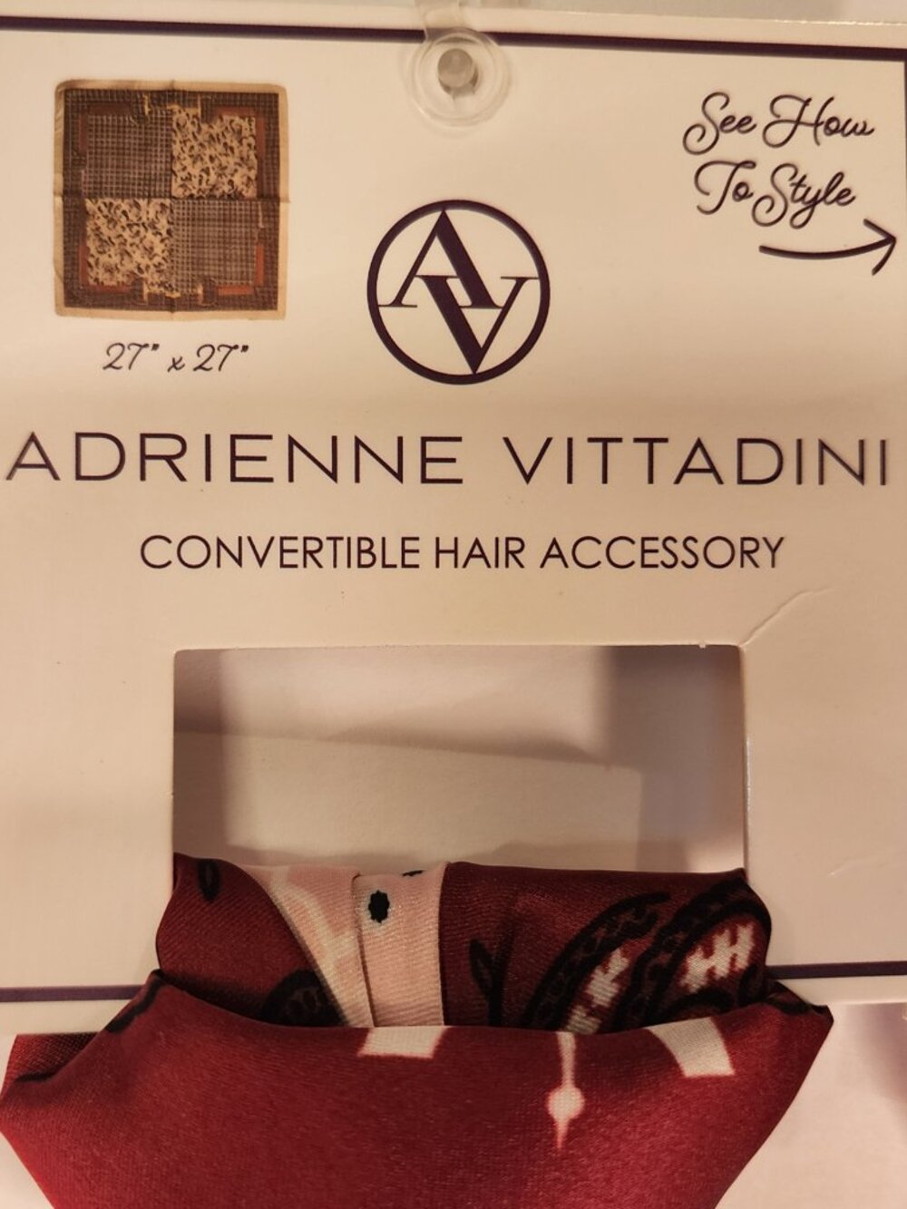 NWT Adrienne Vittadini Convertible Hair Scarves set of 2 GORGEOUS print - Picture 2 of 10